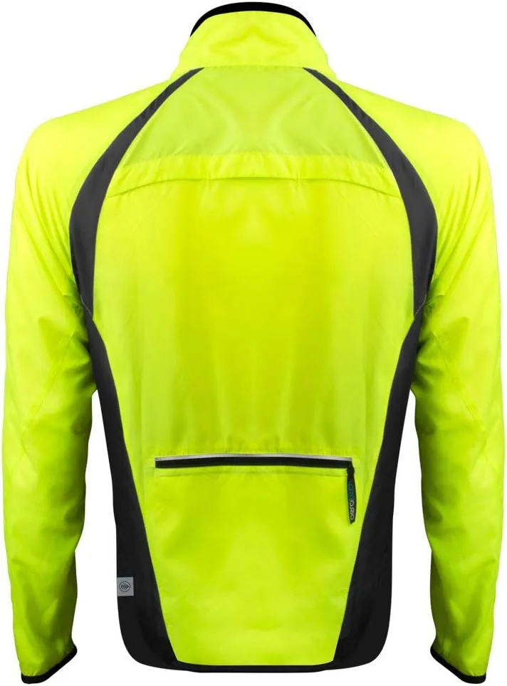 | Men's Packable Windproof Jacket | High Visibility Safety Yellow Windbreaker