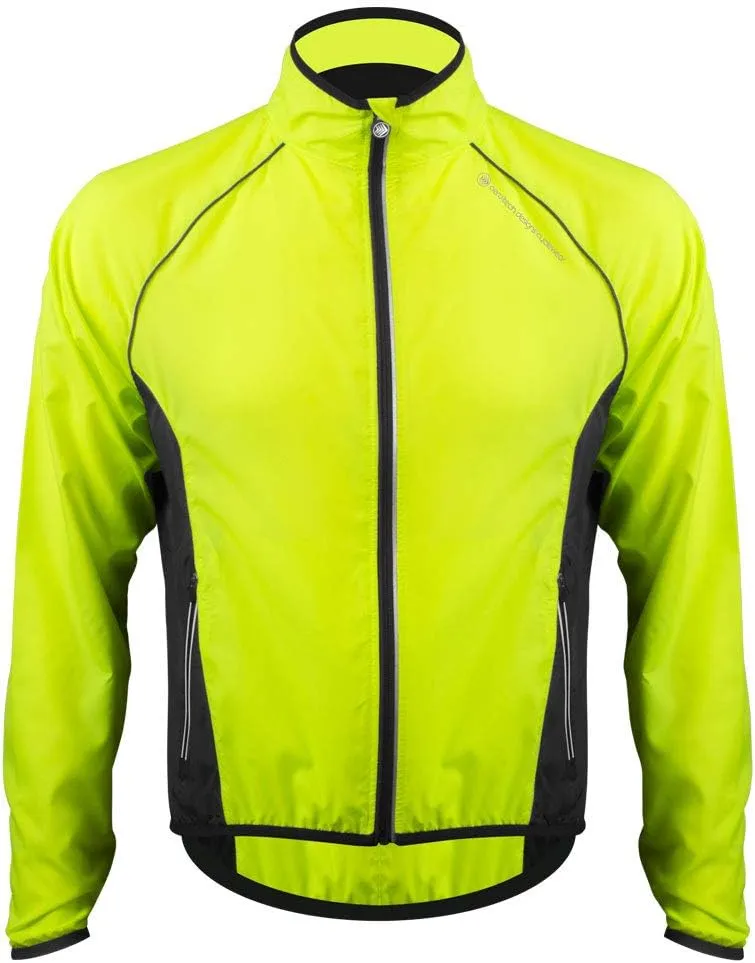 | Men's Packable Windproof Jacket | High Visibility Safety Yellow Windbreaker