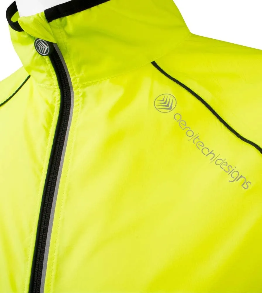 | Men's Packable Windproof Jacket | High Visibility Safety Yellow Windbreaker