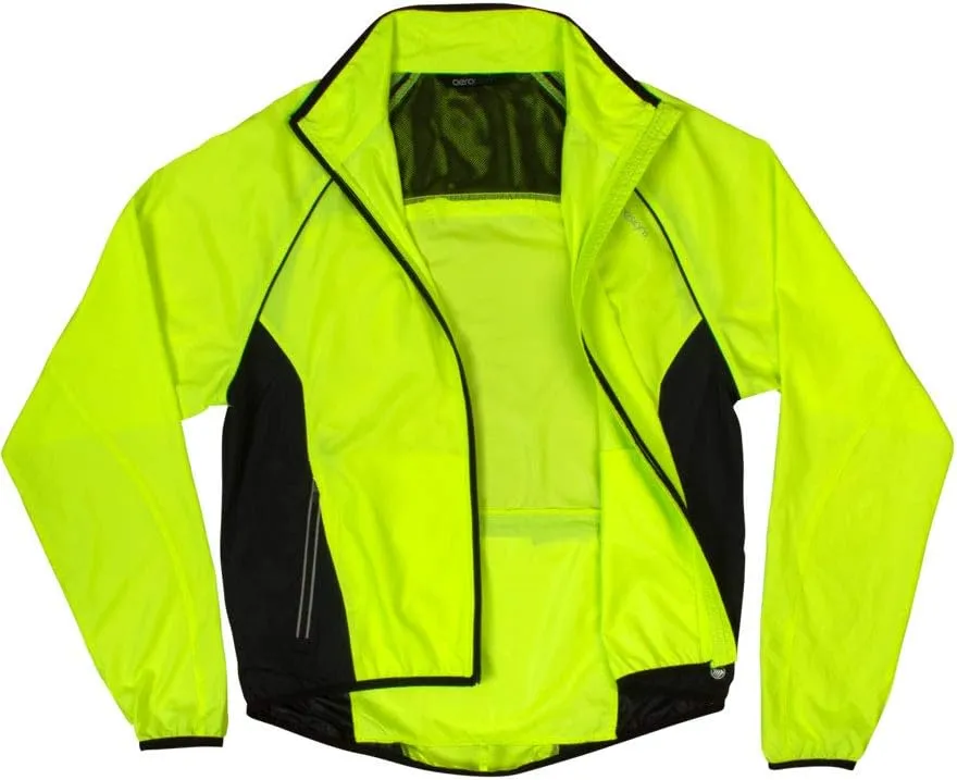 | Men's Packable Windproof Jacket | High Visibility Safety Yellow Windbreaker