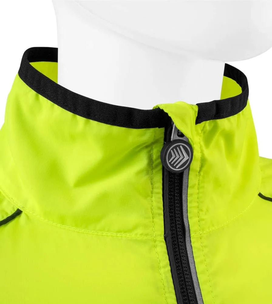 | Women's Packable Windproof Jacket | High Visibility Safety Yellow Windbreaker