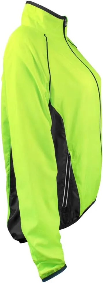 | Women's Packable Windproof Jacket | High Visibility Safety Yellow Windbreaker