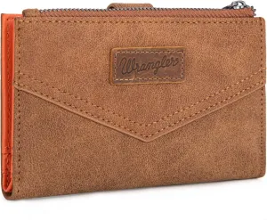 × Wrangler Small Wallet for Women Designer Bifold Wallet Women'S Wallets, Card Cases & Money Organizers, Brown