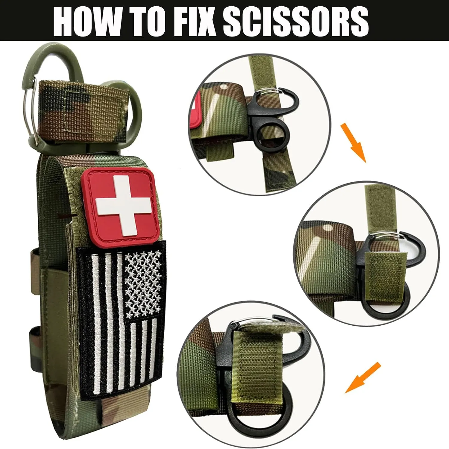 1000D Laser Cut Tactical Molle Tourniquet Holder, Molle Medical Trauma Shears Pouch EMT Scissors Bag Fit for Tourniquets