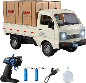 1:16 RC Truck, RC Crawler with Light Spray, Remote Controlled Transport Car for Boys, 2.4Ghz Remote Control Car Toys Truck Gift for Kids Adults - Rear Compartment Transport Goods