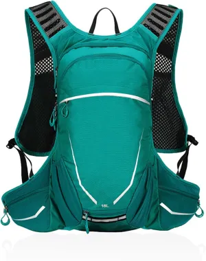 18L Cycling Backpack Hydration Pack Lightweight Waterproof Rucksack,Outdoor Daypack for Men Women for Running Hiking Bicycle Camping Ski Snow,Cyan