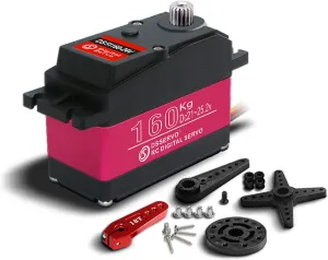 24V 160kg RC Steering Servo Motor Full Metal Gear Waterproof Large High Torque Digital Servos High Voltage for RC Plane Quadcopter Helicopter Robotic Arm 270°