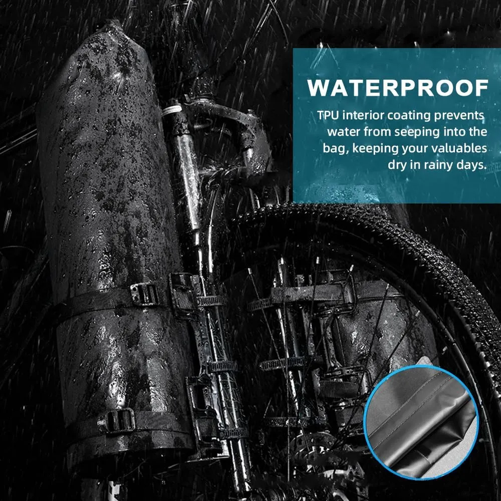 2Packs Bike Fork Bags Waterproof Roll Top Design 5L/7L Bicycle Dry Bag Fork Sacks Cycling Pack Bike Pannier for Moutain Bikes Road Bikes Electric Scooters