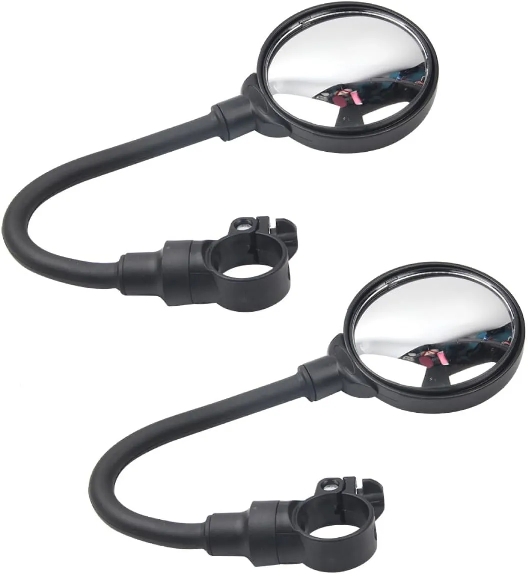 2pcs Adjustable Rearview Mirrors for Handlebar Mounted Reflective Safety Mirrors High-definition View Easy Installation for Road and Mountain