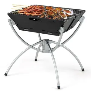 3-in-1 Camping Campfire Grill with Stainless Steel Grills Carrying Bag & Gloves-