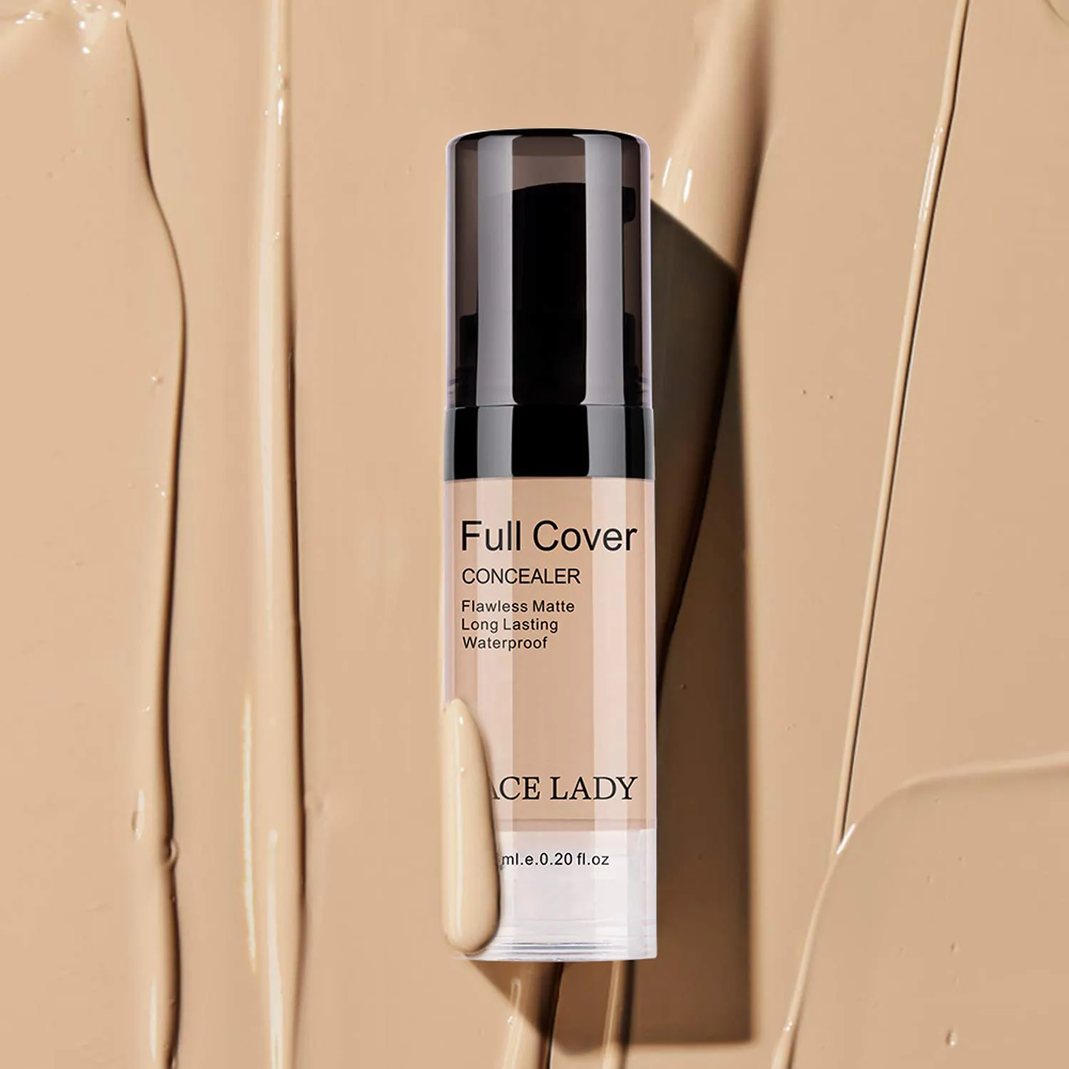 3 Pack Pro Full Cover Liquid Concealer, Waterproof Smooth Matte Flawless Finish Creamy Concealer Foundation for Eye Dark Circles Spot Face Concealer Makeup, Size:3×6ml/0.20Fl Oz, Natural