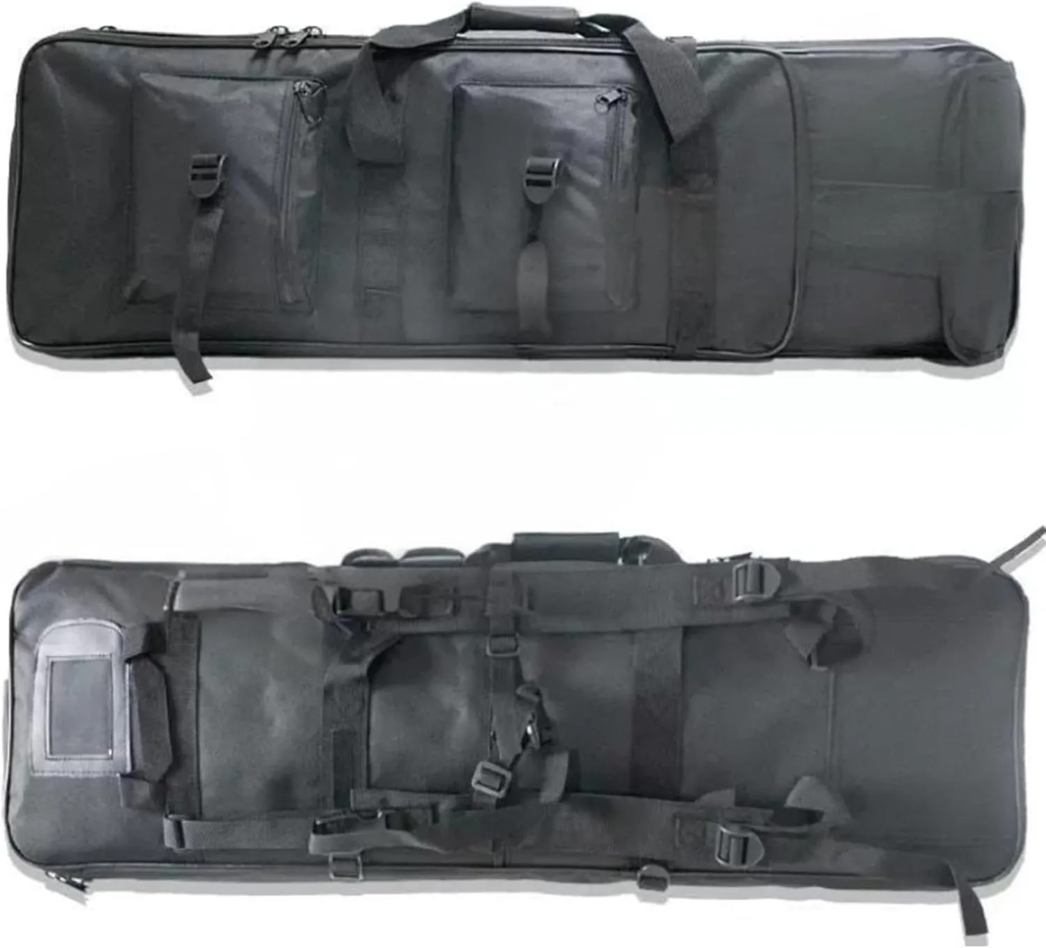 32" 37" 46" Soft Double Rifle Bag, Tactical Double Long Gun Bag,with Lockable Zipper and Backpack Strap, for Firearm Storage and Transportation, Perfect for Indoor/Outdoor Shooting