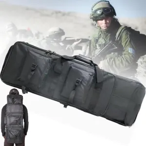 32" 37" 46" Soft Double Rifle Bag, Tactical Double Long Gun Bag,with Lockable Zipper and Backpack Strap, for Firearm Storage and Transportation, Perfect for Indoor/Outdoor Shooting