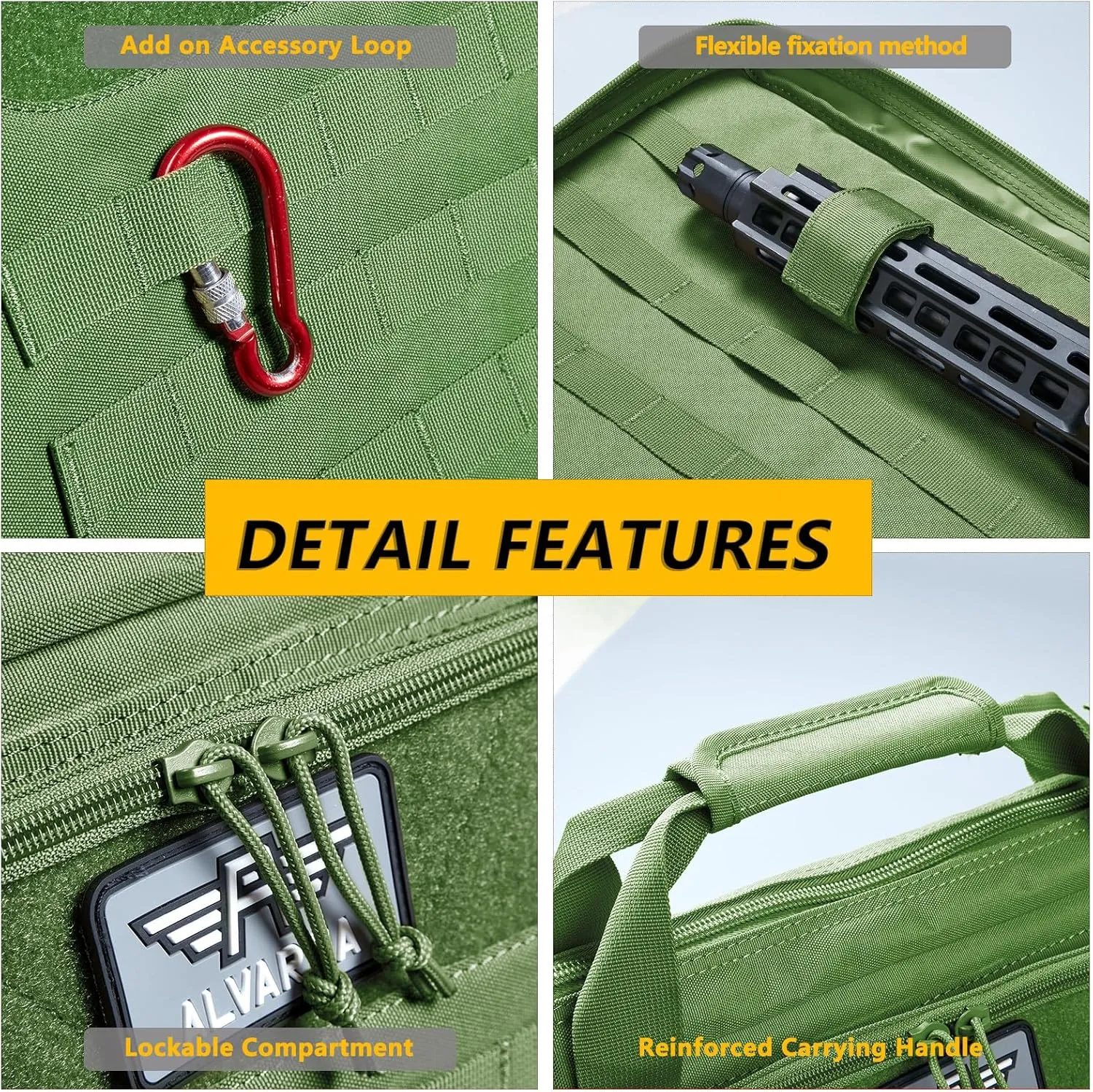 36" 42" 48" Double Long Gun Bag Nylon 1000D Soft Case Backpack Rifle Shotgun Pistol Transportation for Hunting Shooting Range, Firearm Transportation with Lockable Zipper and Molle System