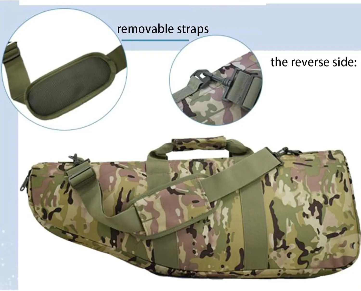 39/47 inch Double Rifle Case Soft Bag Gun Case, Lockable Shotgun Case with Backpack Straps, Tactical Rifle Bag for Hunting Shooting Range