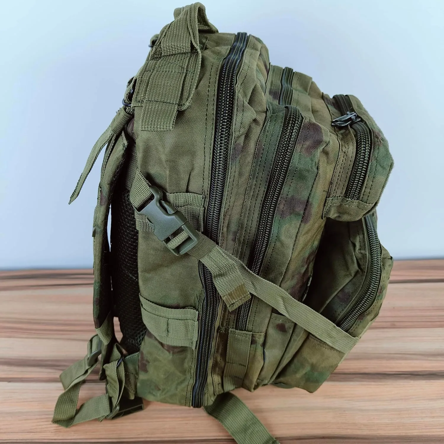 3P Tactical Backpack - 30L Capacity, Waterproof Oxford Cloth, MOLLE System - Ideal for Hiking, Rucking, and Military Use (Travel, Ruin Camouflage), OSFA