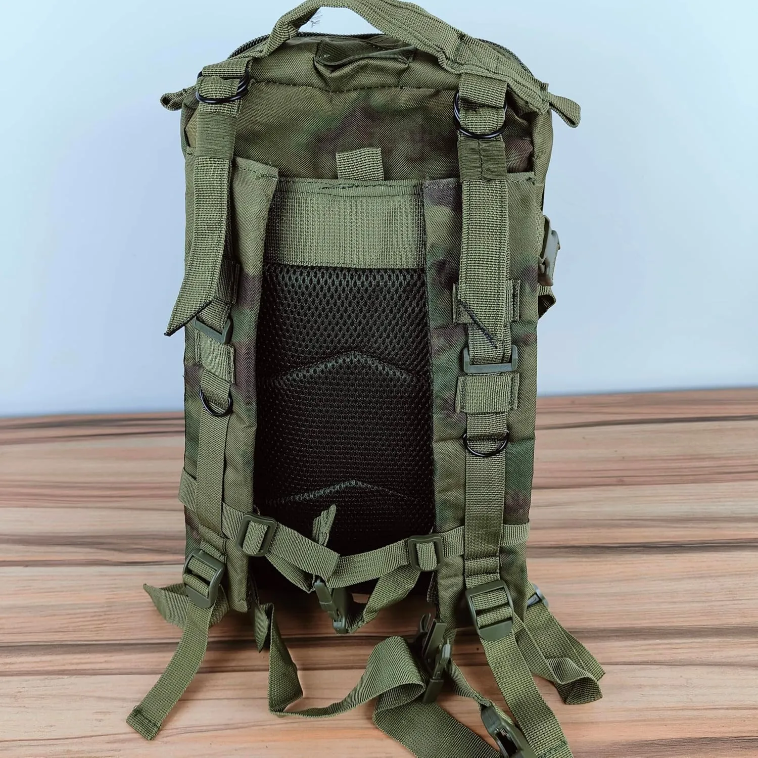 3P Tactical Backpack - 30L Capacity, Waterproof Oxford Cloth, MOLLE System - Ideal for Hiking, Rucking, and Military Use (Travel, Ruin Camouflage), OSFA