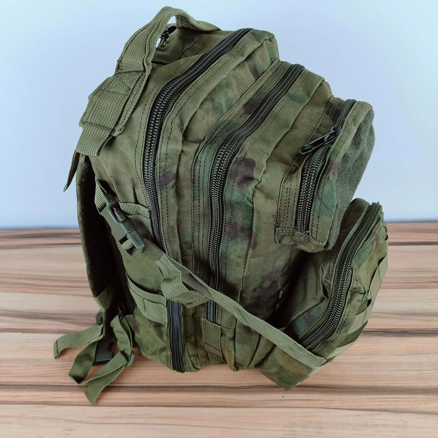 3P Tactical Backpack - 30L Capacity, Waterproof Oxford Cloth, MOLLE System - Ideal for Hiking, Rucking, and Military Use (Travel, Ruin Camouflage), OSFA