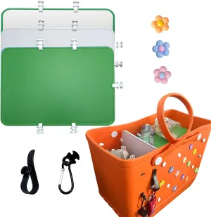 3pcs Divider Tray Compatible with Bogg Bag Organizer Tray Inserts Dividers for X Large Boggs Accessories Inserts Key Holder Flower Charms Accessories fits for Simply Southern Beach Totes