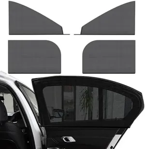 4 PCS Car Side Sunshade for Nissan Kicks,Stretchy Mesh Anti-Mosquito Heat Insulation Sunshade Car Window Screen Sun Shade Mosquito Net Cover Privacy Blackout Curtains