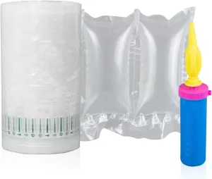 400 Count Air Pillows for Shipping with Pump Packing Boxes Void Filler Inflatable Bubble Packaging Air Bags, Recyclable Packing Materials for Moving, Purse Suffers for Shape Alternative to Peanuts