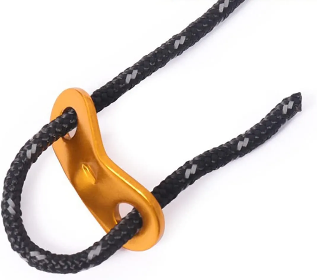 4.36yard 4mm Reflective Nylon Cord, 6pcs Solid Braid Nylon Rope with Aluminum Adjuster Cord Tensioner, Tent Guyline Rope for Camping Tent, Outdoor Hiking Packaging