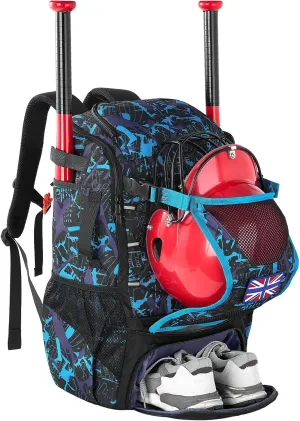 45L Baseball Backpack for Youth & Adults,Softball Bag, Baseball Equipment Backpack Bag with Shoe Compartment, Fence Hook, Water-resistant Baseball Backpack Hold T-Ball and Softball Equipment