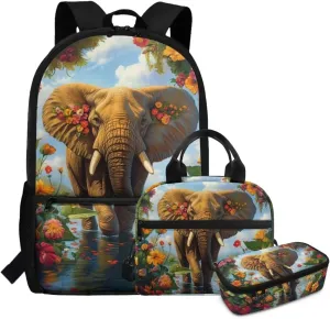 4th Grade School Bag Combo Boys 9-10 Years School Backpack for Kids 8-12 Boys 17 Inch Lightweight Bookbag with Lunch Bag Set Ergonomic Spacious