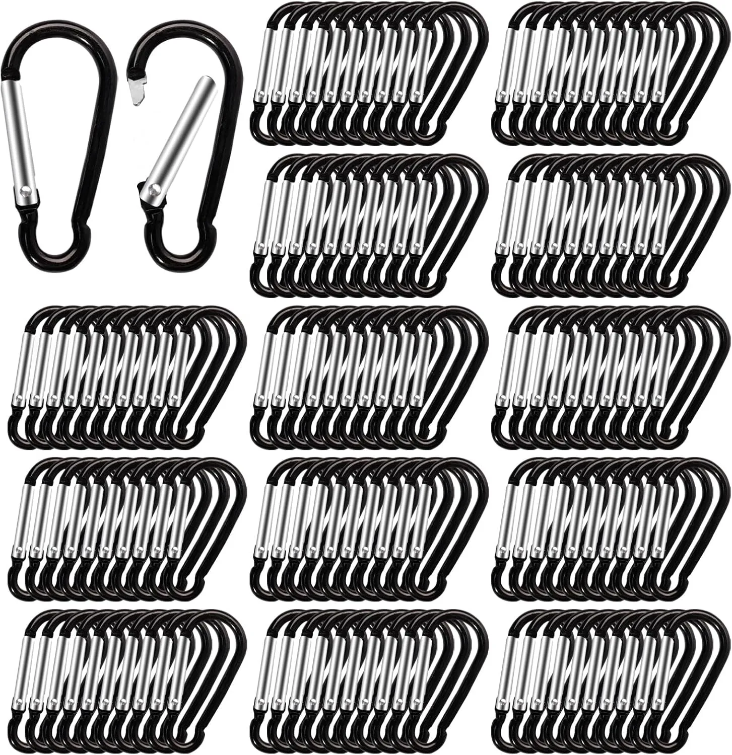 600 Pcs 2" Spring Snap Hooks in Bulk Aluminum Alloy Clip Keychain Small Spring Hook Snap for Hanging Camping Traveling Fishing Outdoor