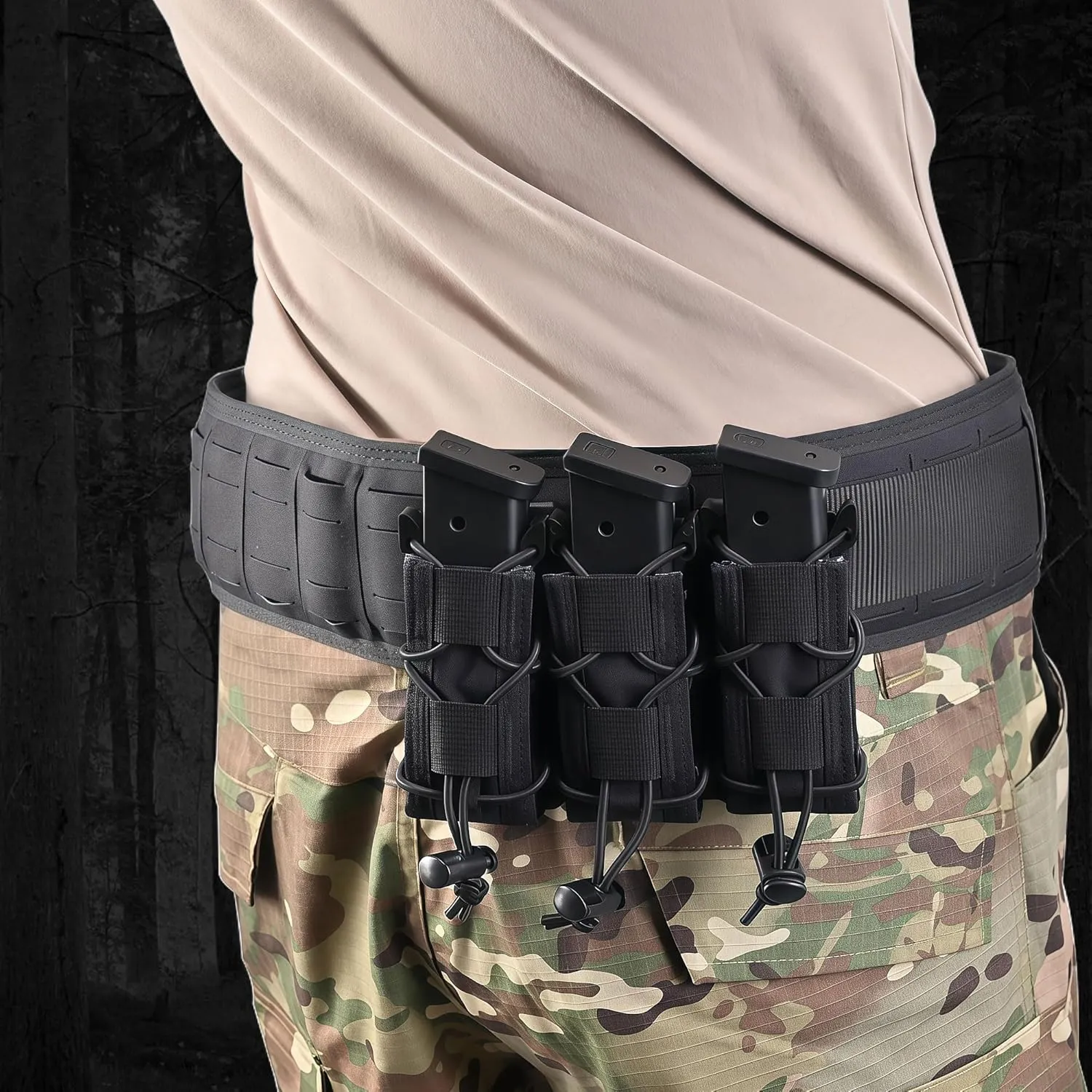 9mm Mag Pouch Double Triple,Pistol Mag Pouch Molle Clips,9mm Magazine Holder Open Top,Tactical Gear for Durable Camping Hunting Bag