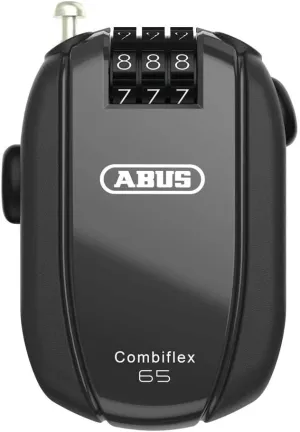 ABUS Combiflex Cable Lock - Lock for securing skis, Helmet, pram and Luggage - Trip 85-85 cm Long - 3 mm Thick - with Number Code - Black