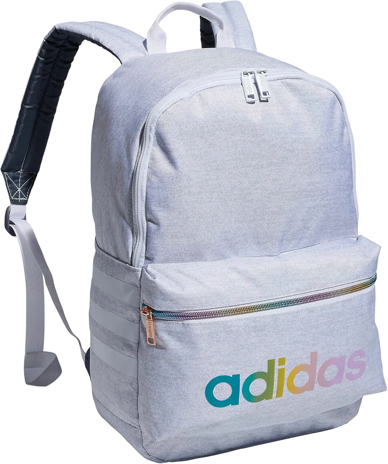 adidas Classic 3S Backpack for Boys and Girls, Jersey White/Rose Gold Rainbow, One Size