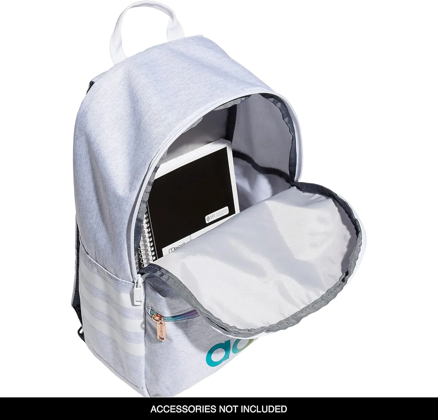 adidas Classic 3S Backpack for Boys and Girls, Jersey White/Rose Gold Rainbow, One Size