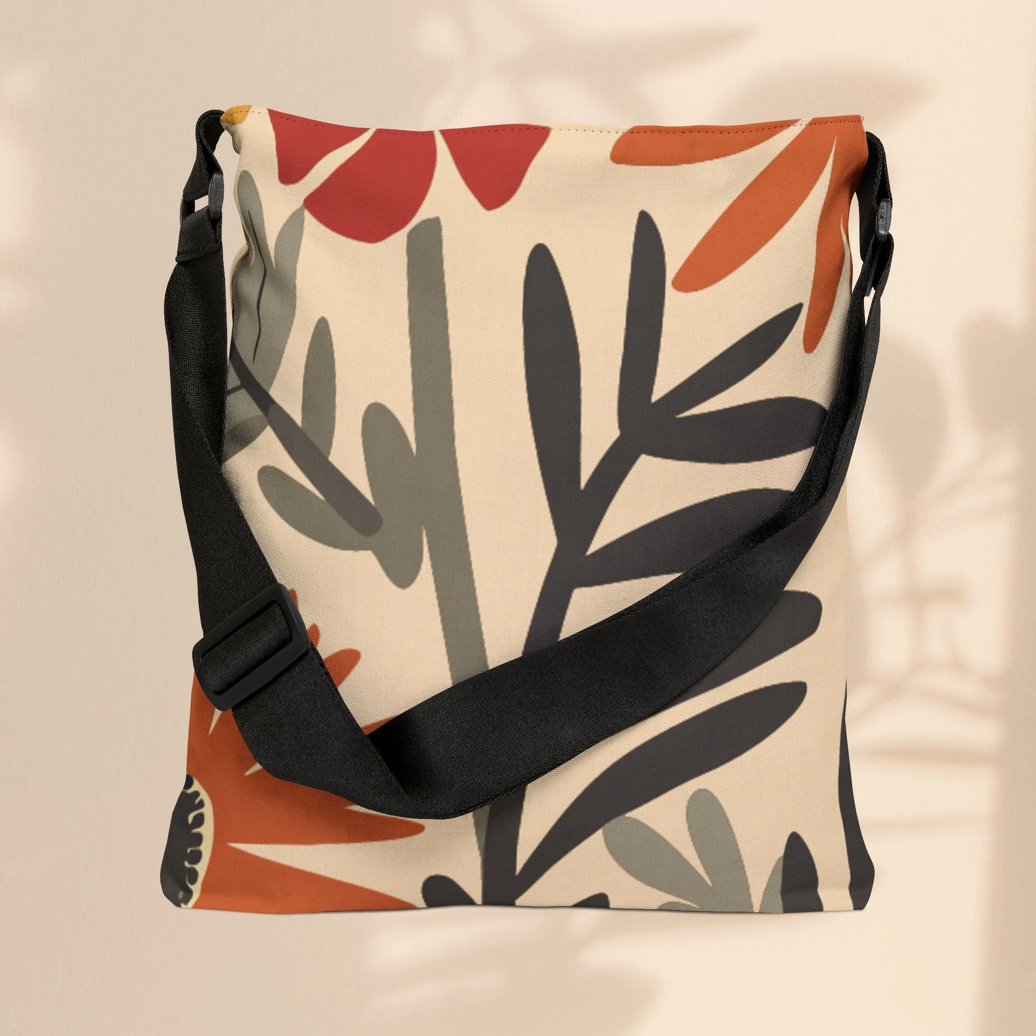 Adjustable Tote Bag - BoHo Flowers