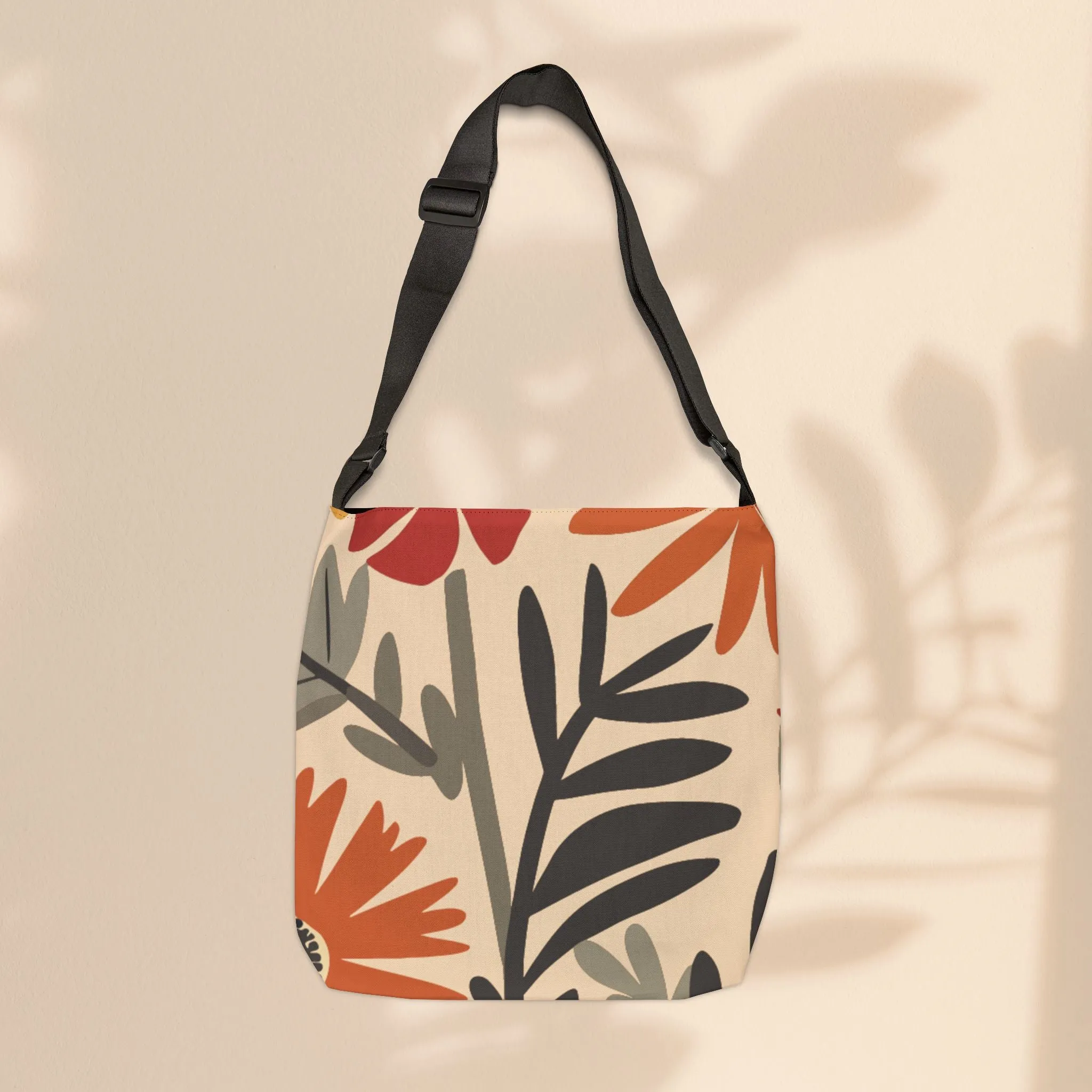 Adjustable Tote Bag - BoHo Flowers