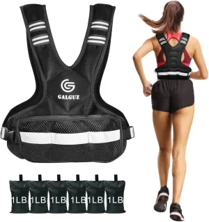 Adjustable Weighted Vest for Women, 4-10/11-20 LB Vest with Ironsand Weights for Strength Training, Adjustable Weighted Vest with Reflective Strip for Night Use