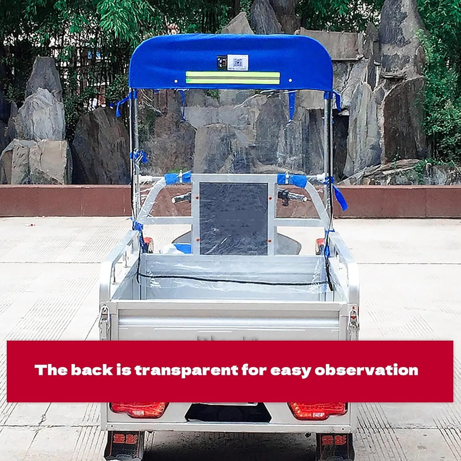 Adult Tricycle Cover Waterproof Sanbengzi Canvas Awning Motorcycle Rain Cover Windproof Heavy Duty Electric Tricycle Canopy, Rain Snow Protection(Green,37.4in)