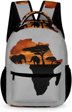 AFRICAN SAFARI MAP Travel Backpack Cute Daypack Laptops Back Pack Purse Computer Bag for Men Women