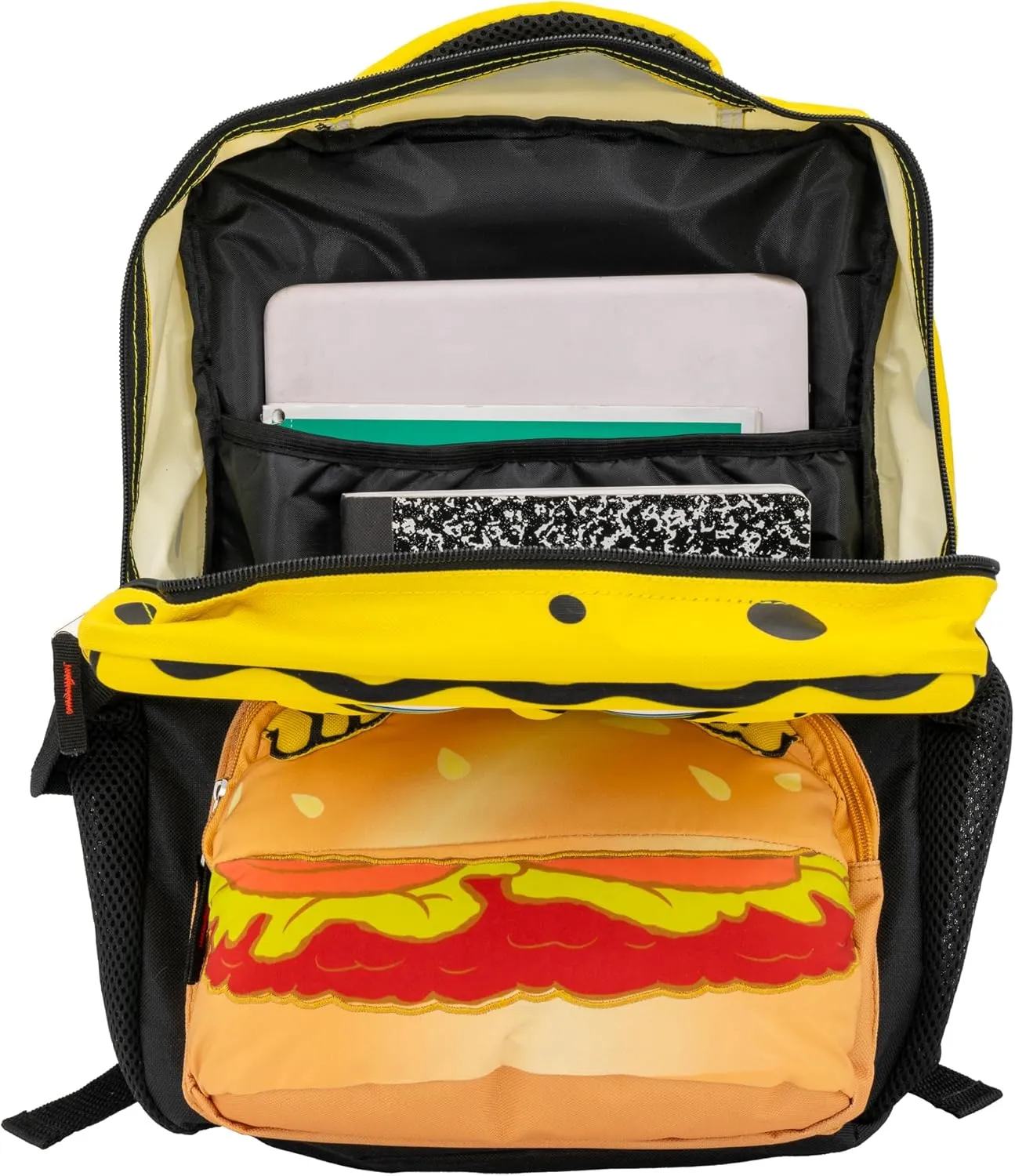 AI ACCESSORY INNOVATIONS Sponge Bob Square Pants Backpack, 3D Big Face SpongeBob Girls & Boys School Bag 16”