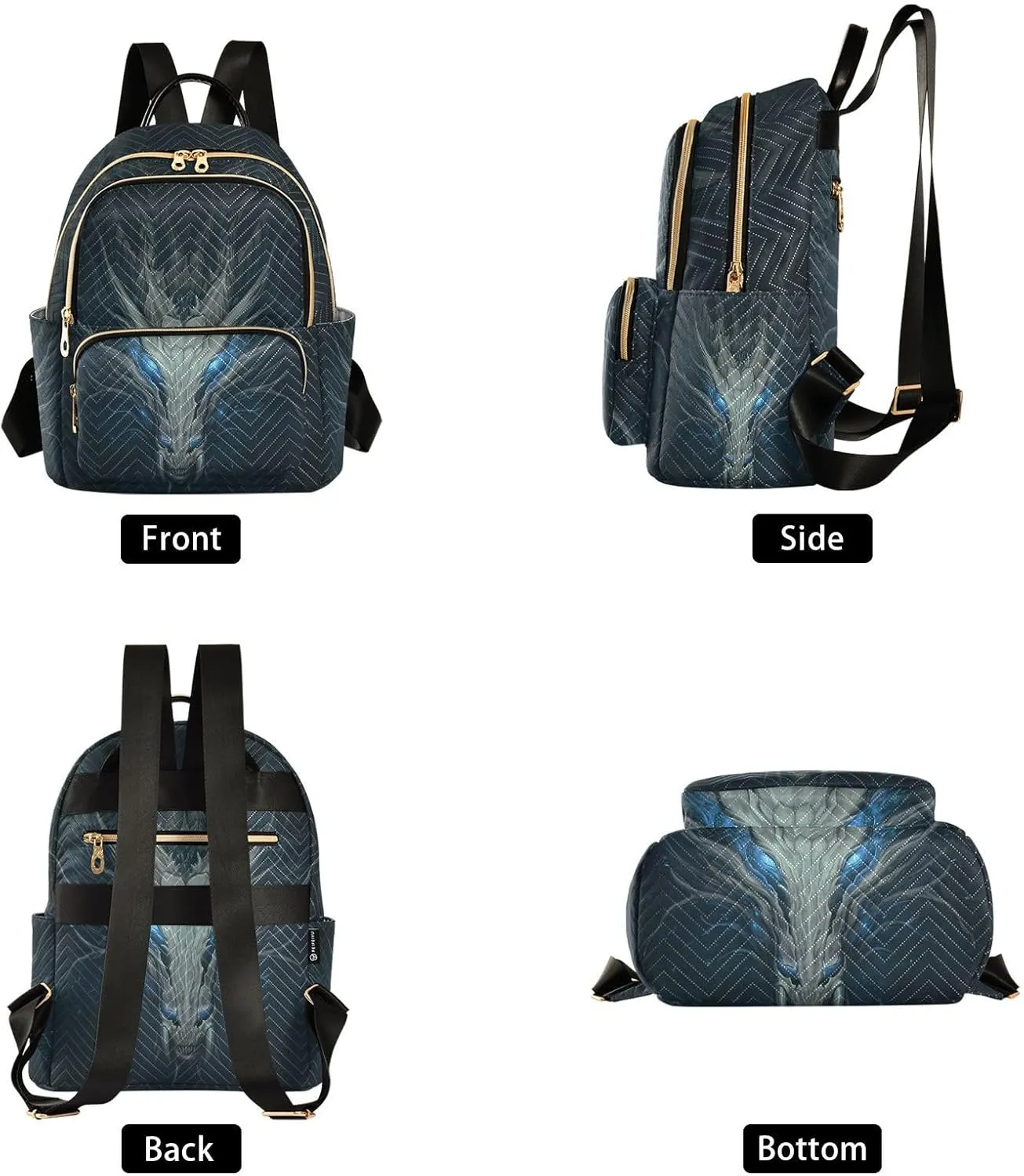 ALAZA Dragon Firing Anime Mini Backpack Purse for Women Travel Bag Fashion Daypack Back Pack Shoulder Bag