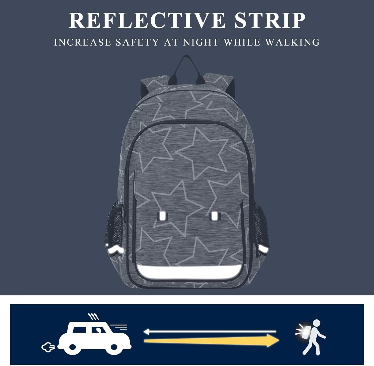 ALAZA Gray White Stars Casual Backpack Bag Travel Knapsack Bags