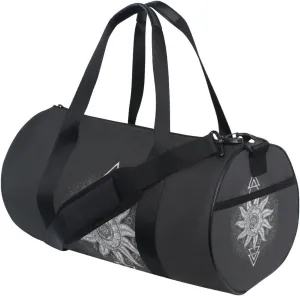 Alchemy Symbols Planet Icon Magic, Astrology, Mystery, Occultism Duffel Bag, Foldable Canvas Travel Tote for Gym Sports with Inner Pockets, Durable Lightweight Fitness Bag for Overnight Workout