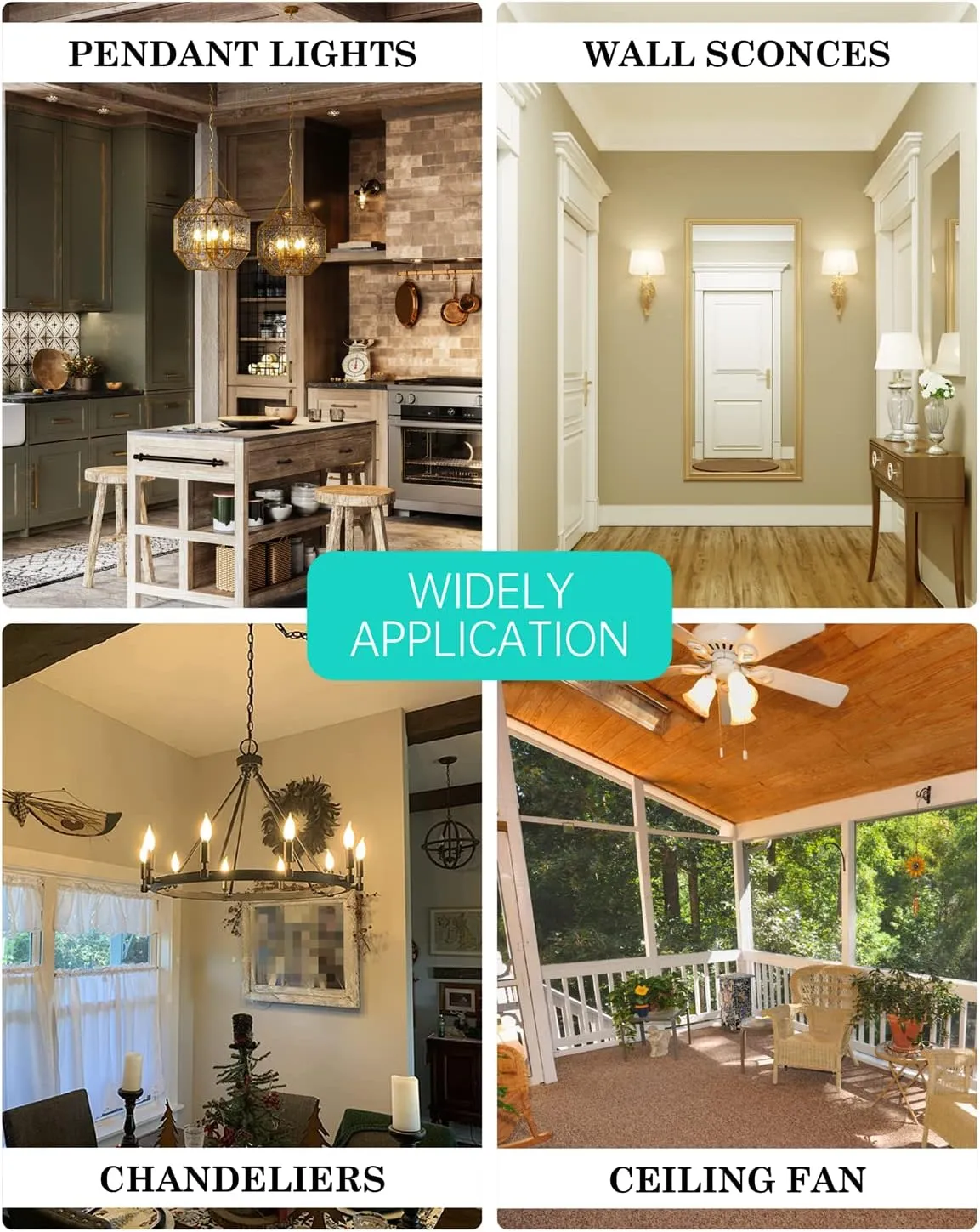 AMDTU E12 40 Watt Equivalent Frosted Small Base LED Bulb Candelabra Candle CA10 Dimmable Chandelier Light Ideal for Dining Rooms Living Rooms and bedrooms Long Lasting Light for Cozy Settings