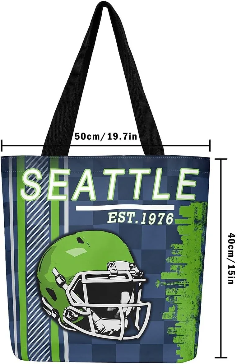 American Football City Canvas Tote Bag Football Sports Ball Game Travel Shopping Bag,Teen Rugby Helmet