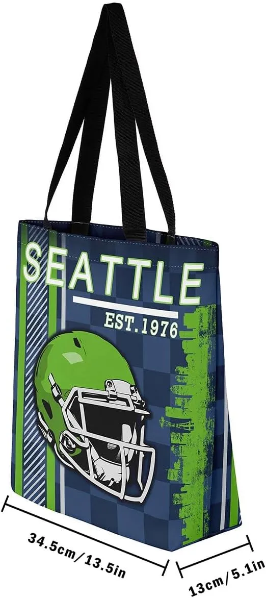 American Football City Canvas Tote Bag Football Sports Ball Game Travel Shopping Bag,Teen Rugby Helmet