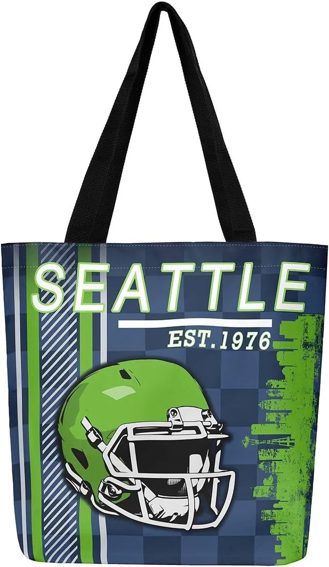 American Football City Canvas Tote Bag Football Sports Ball Game Travel Shopping Bag,Teen Rugby Helmet