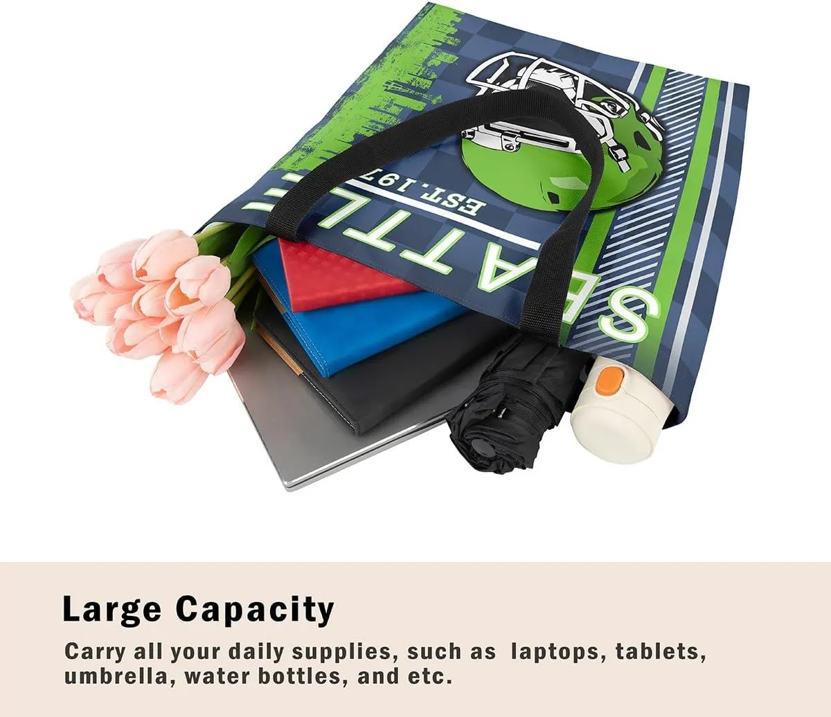 American Football City Canvas Tote Bag Football Sports Ball Game Travel Shopping Bag,Teen Rugby Helmet