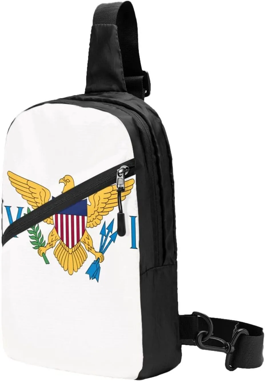 American Virgin Islands Flags Eagle Crossbody Bag Portable Sling Bags Foldable Chest Daypack Reusable Sports Shoulder Backpack Diagonally Casual Rucksack Travel Bag