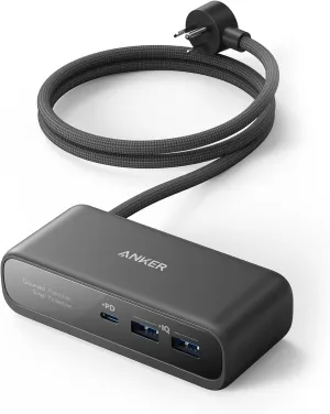 Anker 521 Power Strip with USB C, 3 Outlets and 30W USB C Charger for iPhone16/15,5 ft Extension Cord, Power Delivery High-Speed Charging Station for Dorm Room, Office, and Home