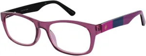 Ann Taylor ATR040 Eyeglass Frames - Frame Translucent Eggplant/Purple Stripe, Size TYATR04020